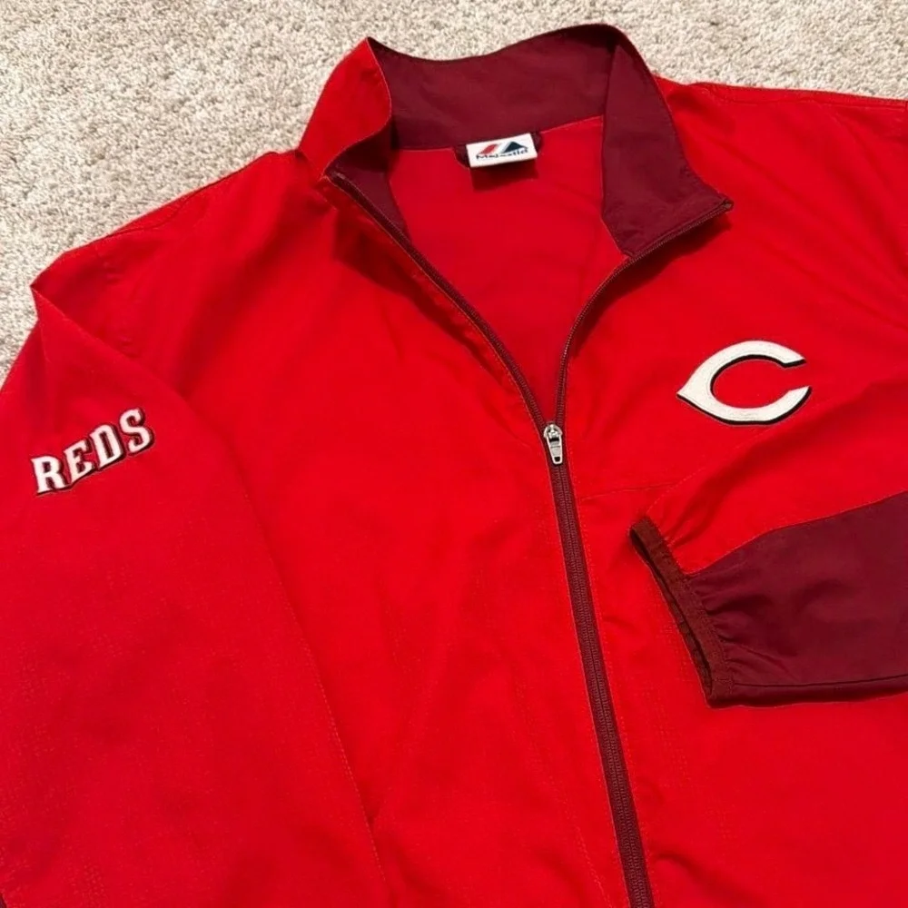 Majestic Cincinnati Reds Full‎ Zip Jacket | Red | Large